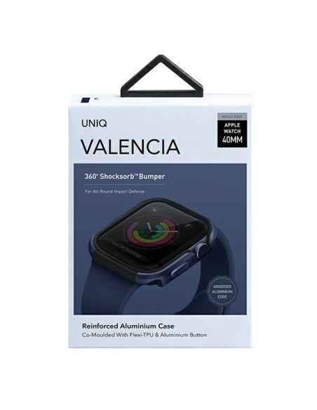 UNIQ Valencia dėklas Apple Watch 4 / 5 / 6 / SE 40mm - mėlynas UNIQ Valencia dėklas Apple Watch 4 / 5 / 6 / SE 40mm - mėlynas