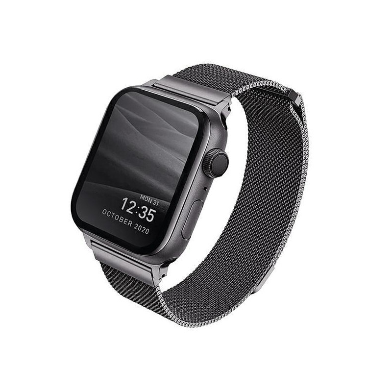 Uniq Dante nerūdijančio plieno dirželis, skirtas Apple Watch 1/ 2/ 3/ 4/ 5/ 6/ 7/ 8/ SE/ SE2 42/ 44/ 45mm – grafitas Uniq Dante nerūdijančio plieno dirželis, skirtas Apple Watch 1/ 2/ 3/ 4/ 5/ 6/ 7/ 8/ SE/ SE2 42/ 44/ 45mm – grafitas