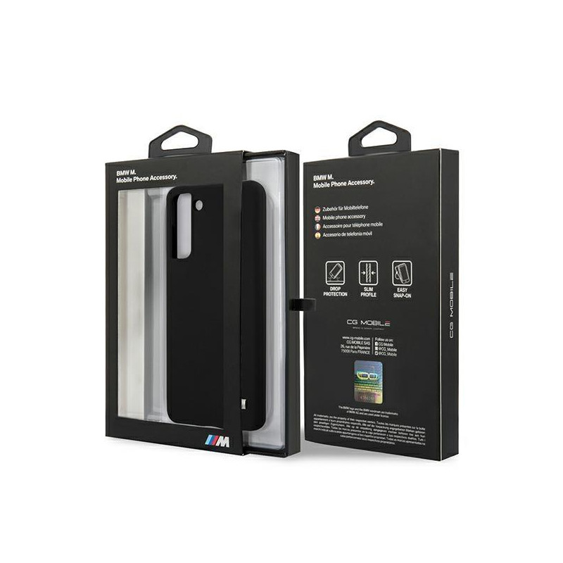 BMW Silicone M Collection dėklas, skirtas Samsung Galaxy S21+ - juodas