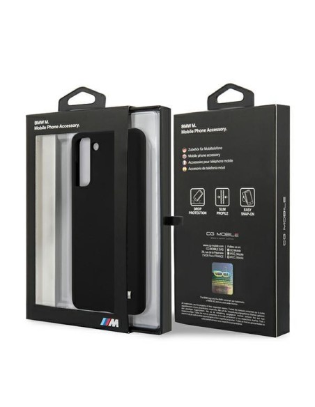BMW Silicone M Collection dėklas, skirtas Samsung Galaxy S21+ - juodas BMW Silicone M Collection dėklas, skirtas Samsung Galaxy S21+ - juodas