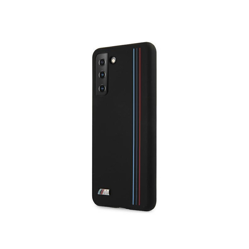 BMW Silicone Stripes M Collection dėklas, skirtas Samsung Galaxy S21+ - juodas
