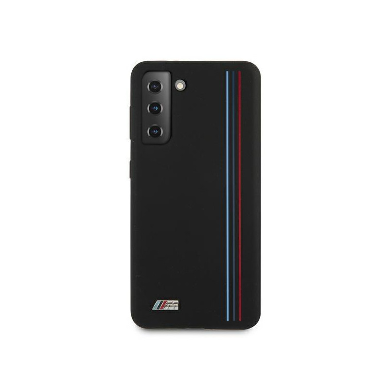 BMW Silicone Stripes M Collection dėklas, skirtas Samsung Galaxy S21+ - juodas