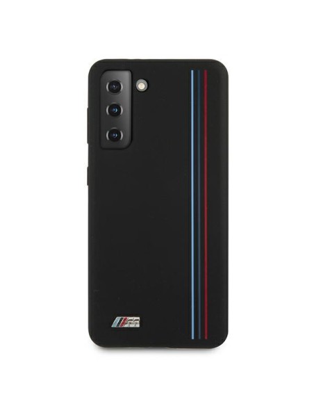 BMW Silicone Stripes M Collection dėklas, skirtas Samsung Galaxy S21+ - juodas BMW Silicone Stripes M Collection dėklas, skirtas Samsung Galaxy S21+ - juodas