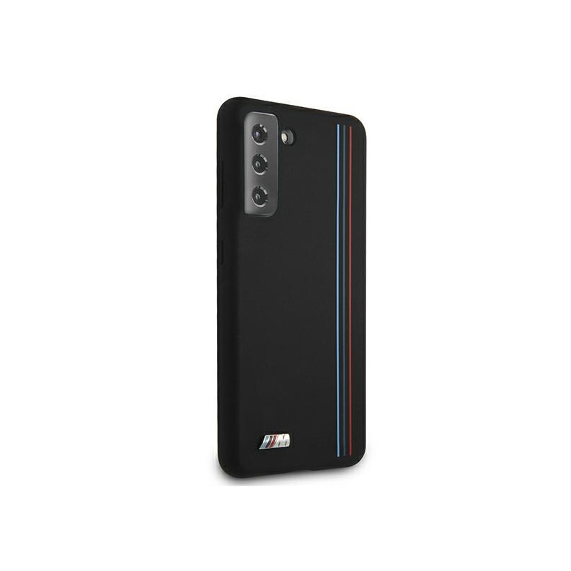 BMW Silicone Stripes M Collection dėklas, skirtas Samsung Galaxy S21+ - juodas