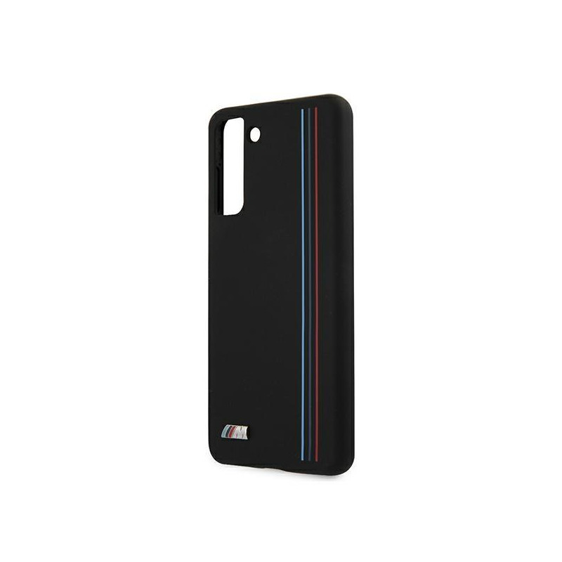 BMW Silicone Stripes M Collection dėklas, skirtas Samsung Galaxy S21+ - juodas