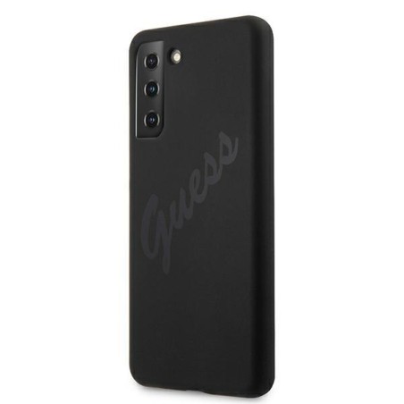 Guess Script Vintage dėklas, skirtas Samsung Galaxy S21+ - juodas Guess Script Vintage dėklas, skirtas Samsung Galaxy S21+ - juodas