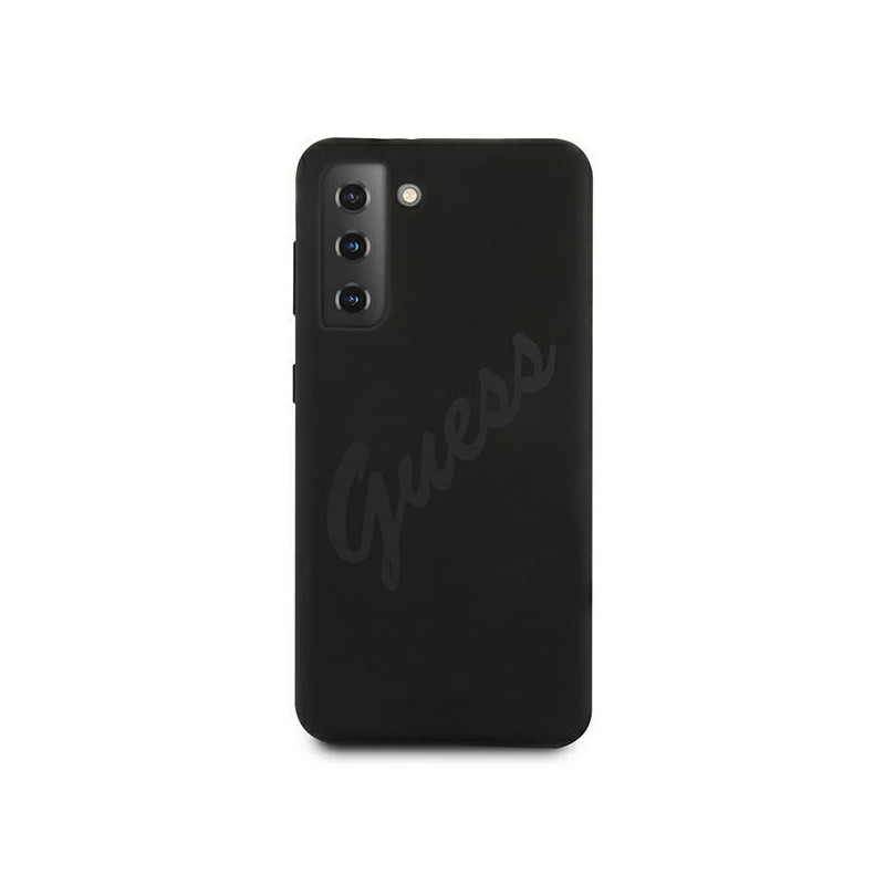 Guess Script Vintage dėklas, skirtas Samsung Galaxy S21+ - juodas