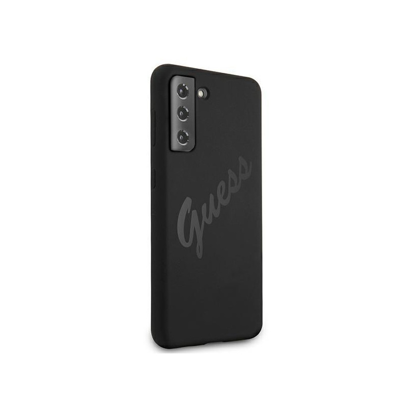 Guess Script Vintage dėklas, skirtas Samsung Galaxy S21+ - juodas