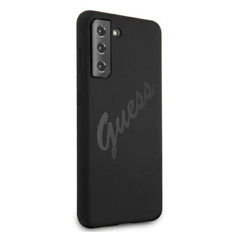 Guess Script Vintage dėklas, skirtas Samsung Galaxy S21+ - juodas Guess Script Vintage dėklas, skirtas Samsung Galaxy S21+ - juodas