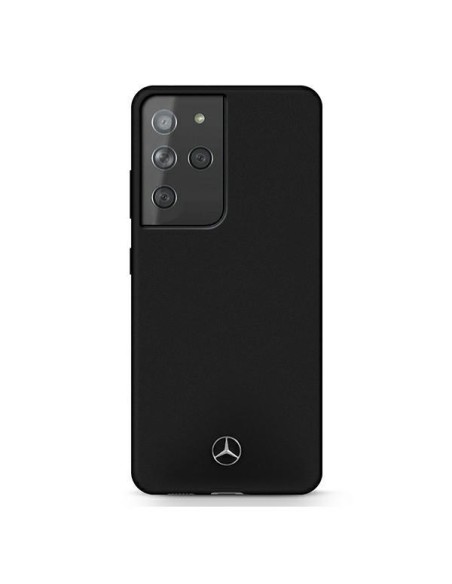 Mercedes Silicone Line dėklas Samsung Galaxy S21 Ultra - juodas Mercedes Silicone Line dėklas Samsung Galaxy S21 Ultra - juodas