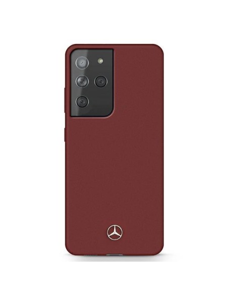 Mercedes Silicone Line dėklas Samsung Galaxy S21 Ultra - raudonas Mercedes Silicone Line dėklas Samsung Galaxy S21 Ultra - raudonas