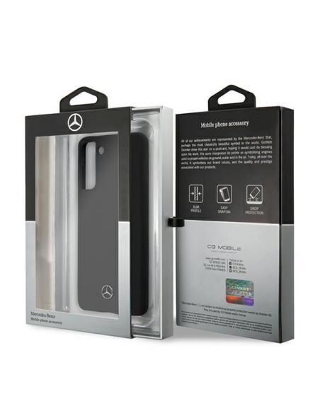 Mercedes Silicone Line dėklas Samsung Galaxy S21+ - juodas Mercedes Silicone Line dėklas Samsung Galaxy S21+ - juodas