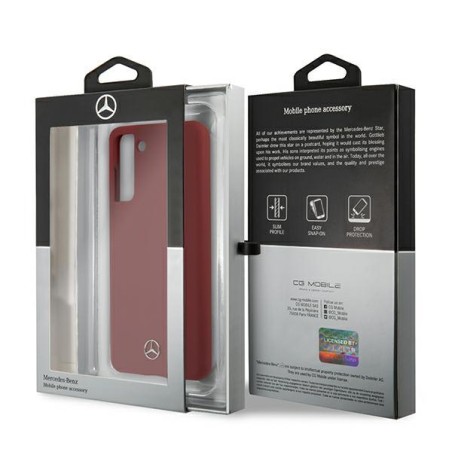 Mercedes Silicone Line dėklas Samsung Galaxy S21+ - raudonas Mercedes Silicone Line dėklas Samsung Galaxy S21+ - raudonas