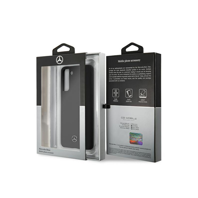 Mercedes Silicone Line dėklas Samsung Galaxy S21 - juodas