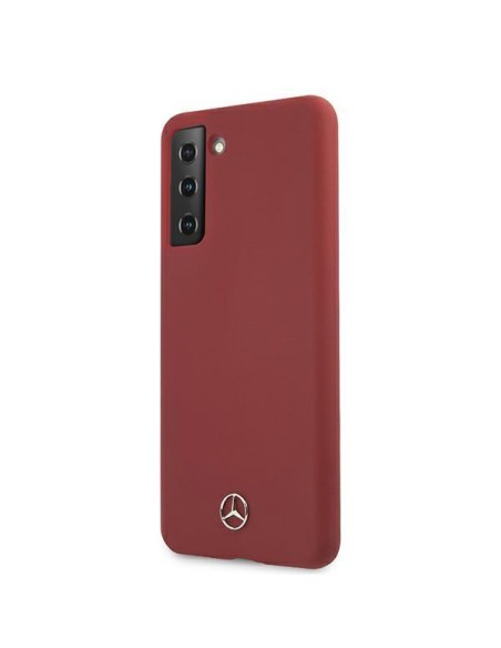 Mercedes Silicone Line dėklas Samsung Galaxy S21 - raudonas Mercedes Silicone Line dėklas Samsung Galaxy S21 - raudonas