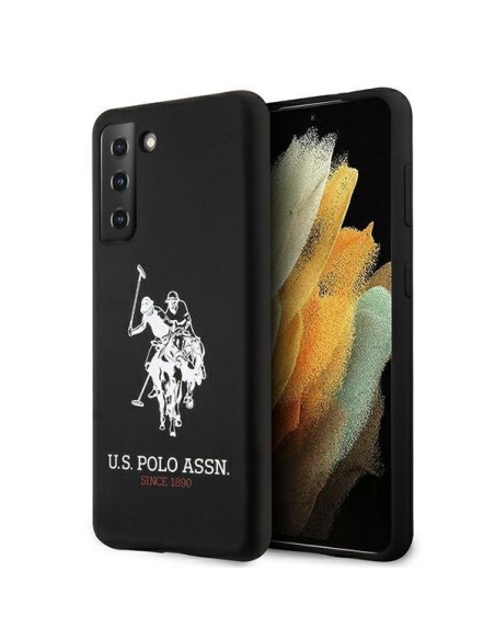 JAV Polo Assn byla Silikono logotipas Samsung Galaxy S21+ – juodas
