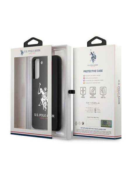 JAV Polo Assn byla Silikono logotipas Samsung Galaxy S21+ – juodas