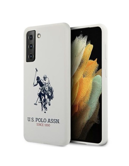 JAV Polo Assn byla Silikono logotipas Samsung Galaxy S21+ – baltas JAV Polo Assn byla Silikono logotipas Samsung Galaxy S21+ – baltas