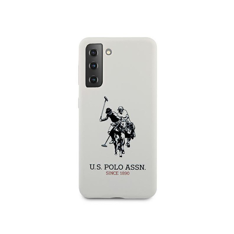 JAV Polo Assn byla Silikono logotipas Samsung Galaxy S21+ – baltas