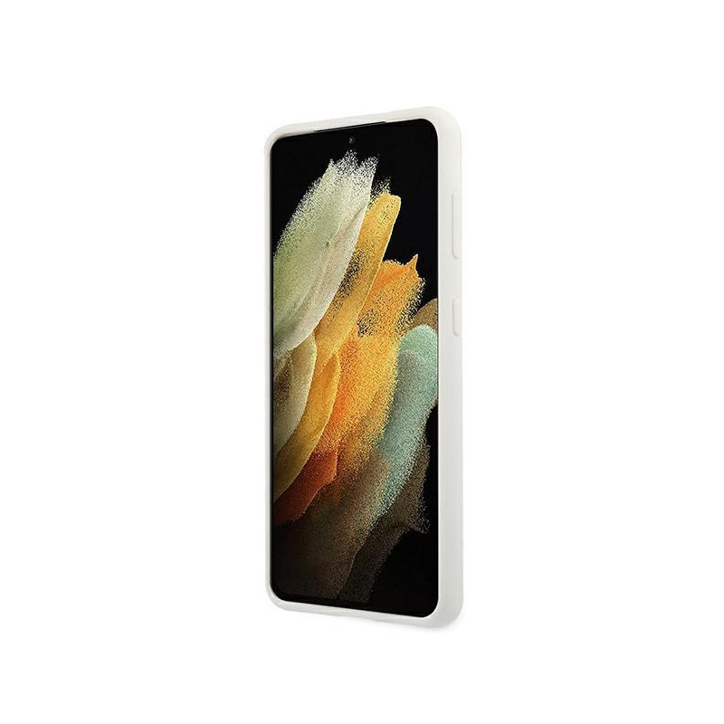 JAV Polo Assn byla Silikono logotipas Samsung Galaxy S21+ – baltas