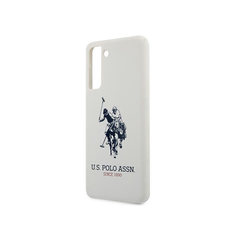 JAV Polo Assn byla Silikono logotipas Samsung Galaxy S21+ – baltas
