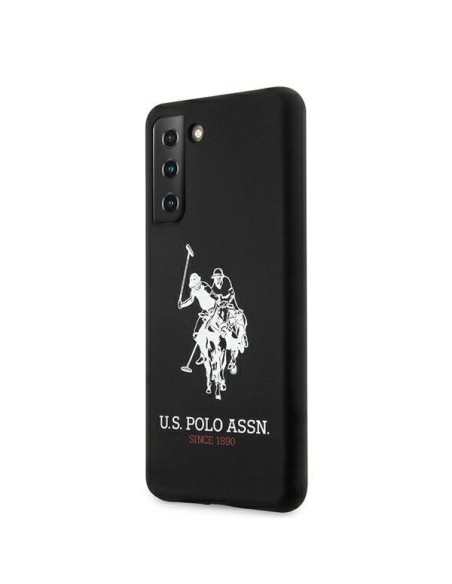 JAV Polo Assn byla „Samsung Galaxy S21“ silikoninis logotipas – juodas JAV Polo Assn byla „Samsung Galaxy S21“ silikoninis logotipas – juodas