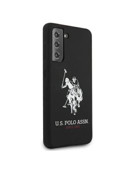 JAV Polo Assn byla „Samsung Galaxy S21“ silikoninis logotipas – juodas JAV Polo Assn byla „Samsung Galaxy S21“ silikoninis logotipas – juodas