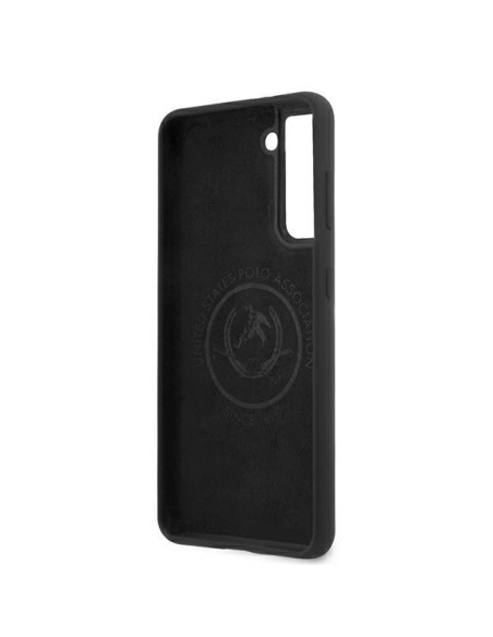 JAV Polo Assn byla „Samsung Galaxy S21“ silikoninis logotipas – juodas JAV Polo Assn byla „Samsung Galaxy S21“ silikoninis logotipas – juodas