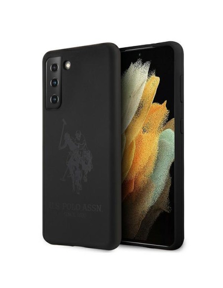 JAV Polo Assn byla Silikoninis tonas, skirtas Samsung Galaxy S21 - juodas JAV Polo Assn byla Silikoninis tonas, skirtas Samsung Galaxy S21 - juodas