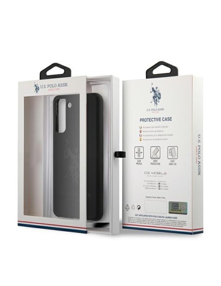 JAV Polo Assn byla Silikoninis tonas, skirtas Samsung Galaxy S21 - juodas JAV Polo Assn byla Silikoninis tonas, skirtas Samsung Galaxy S21 - juodas