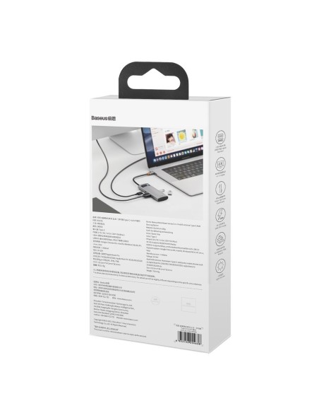 „Baseus Metal Gleam 5in1“ daugiafunkcis C tipo USB koncentratorius – C tipo USB maitinimo tiekimas 100 W / HDMI 4K 30 Hz... „Baseus Metal Gleam 5in1“ daugiafunkcis C tipo USB koncentratorius – C tipo USB maitinimo tiekimas 100 W / HDMI 4K 30 Hz...
