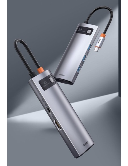 „Baseus Metal Gleam 5in1“ daugiafunkcis C tipo USB koncentratorius – C tipo USB maitinimo tiekimas 100 W / HDMI 4K 30 Hz... „Baseus Metal Gleam 5in1“ daugiafunkcis C tipo USB koncentratorius – C tipo USB maitinimo tiekimas 100 W / HDMI 4K 30 Hz...