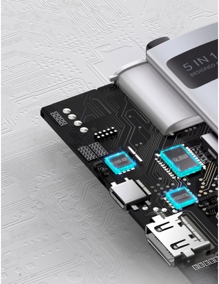 „Baseus Metal Gleam 5in1“ daugiafunkcis C tipo USB koncentratorius – C tipo USB maitinimo tiekimas 100 W / HDMI 4K 30 Hz... „Baseus Metal Gleam 5in1“ daugiafunkcis C tipo USB koncentratorius – C tipo USB maitinimo tiekimas 100 W / HDMI 4K 30 Hz...