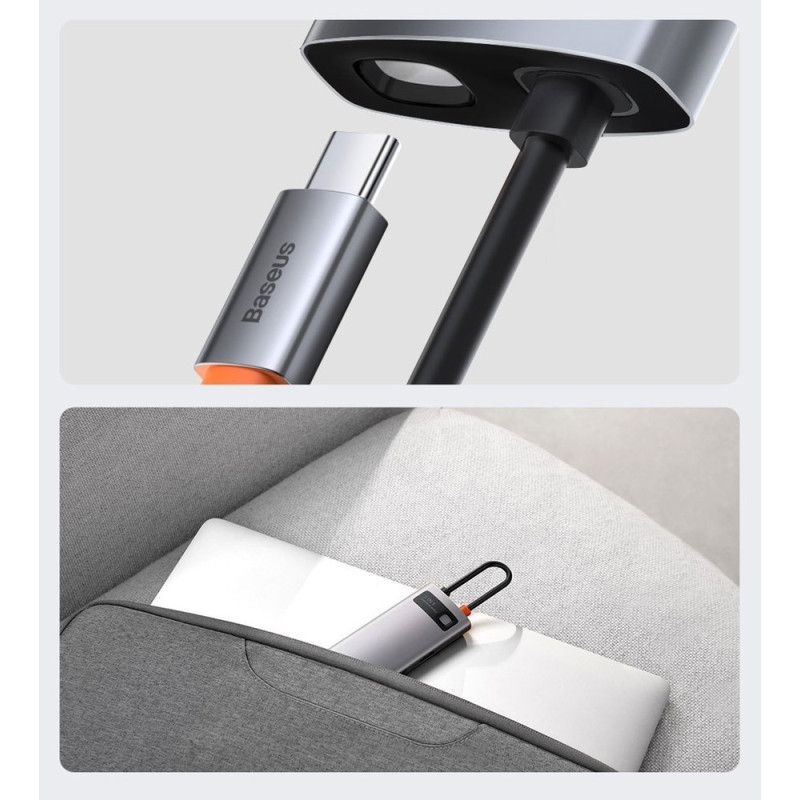 „Baseus Metal Gleam 5in1“ daugiafunkcis C tipo USB koncentratorius – C tipo USB maitinimo tiekimas 100 W / HDMI 4K 30 Hz...