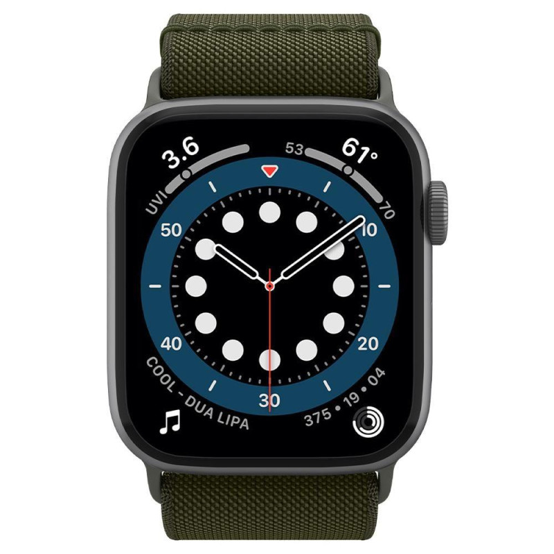 „Spigen Fit Lite“ dirželis, skirtas Apple Watch 4/ 5/ 6/ 7/ 8/ 9/ SE/ Ultra (42/ 44/ 45/ 49 mm) – žalias