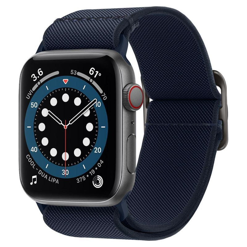 „Spigen Fit Lite“ dirželis, skirtas Apple Watch 4/ 5/ 6/ 7/ 8/ 9/ SE/ Ultra (42/ 44/ 45/ 49 mm) – tamsiai mėlynas