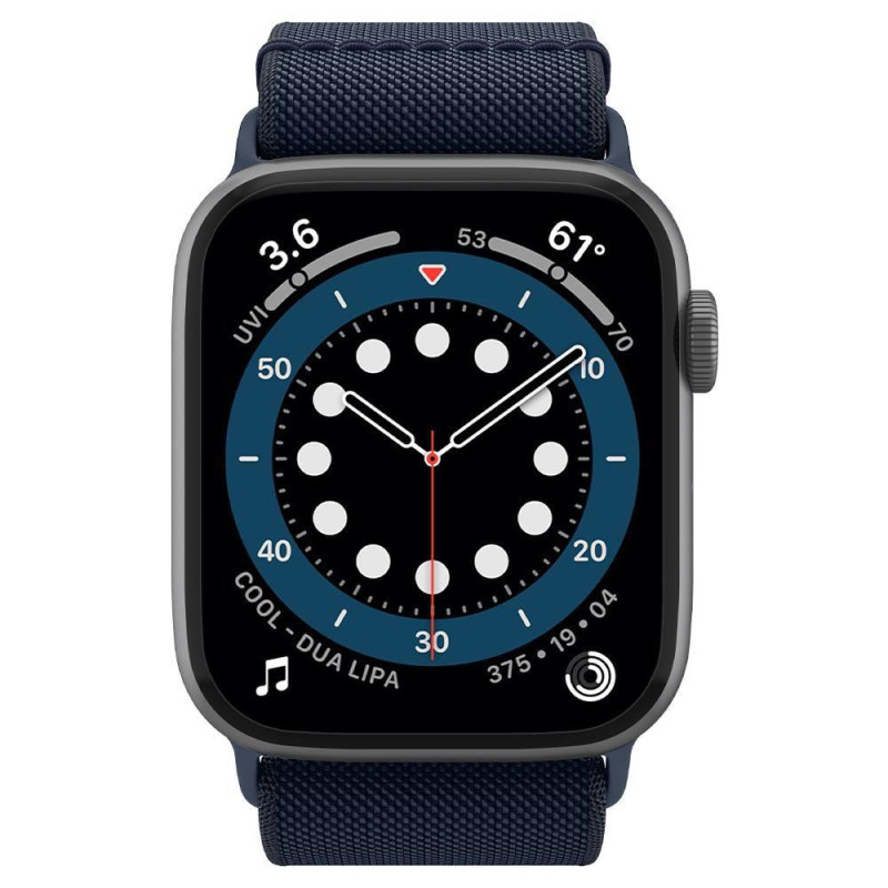 „Spigen Fit Lite“ dirželis, skirtas Apple Watch 4/ 5/ 6/ 7/ 8/ 9/ SE/ Ultra (42/ 44/ 45/ 49 mm) – tamsiai mėlynas