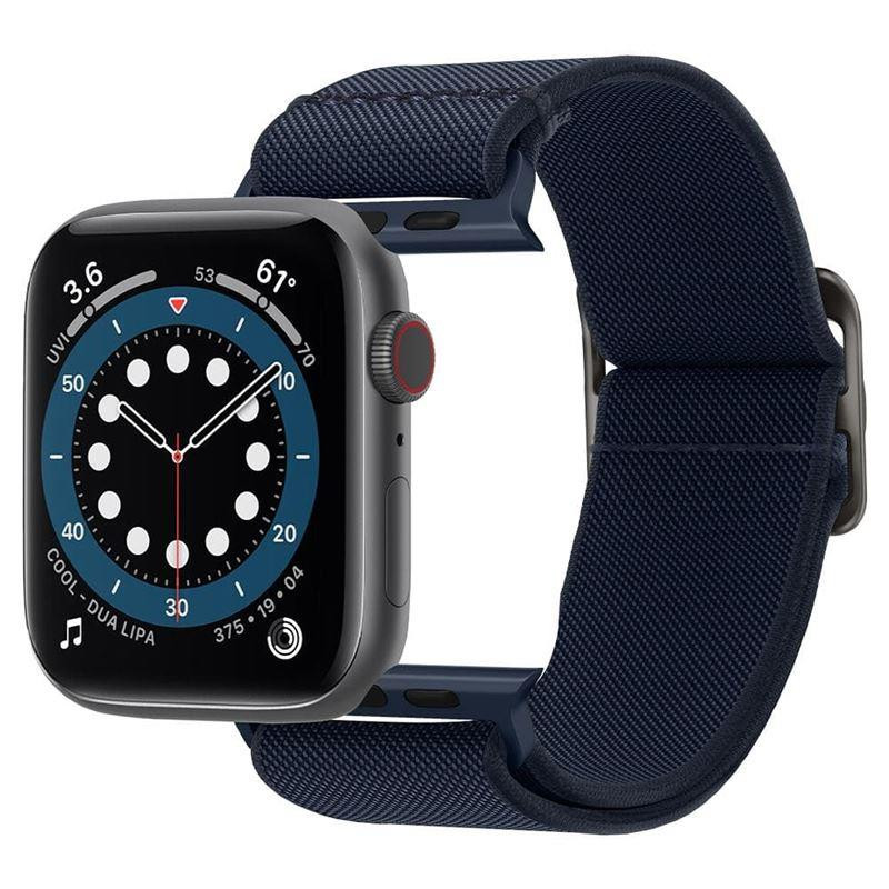 „Spigen Fit Lite“ dirželis, skirtas Apple Watch 4/ 5/ 6/ 7/ 8/ 9/ SE/ Ultra (42/ 44/ 45/ 49 mm) – tamsiai mėlynas