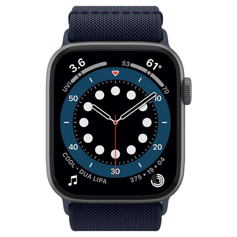„Spigen Fit Lite“ dirželis, skirtas Apple Watch 4/ 5/ 6/ 7/ 8/ 9/ SE/ Ultra (42/ 44/ 45/ 49 mm) – tamsiai mėlynas