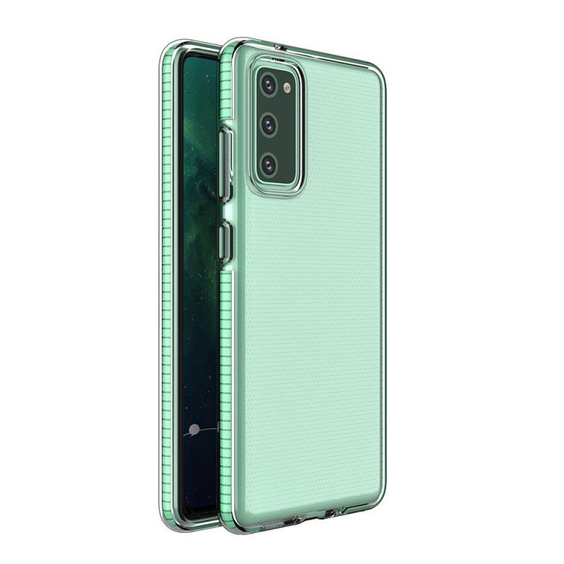 Spring Case Cover Gel Dėklas su spalvingu rėmeliu, skirtas Samsung Galaxy A72 4G Mint