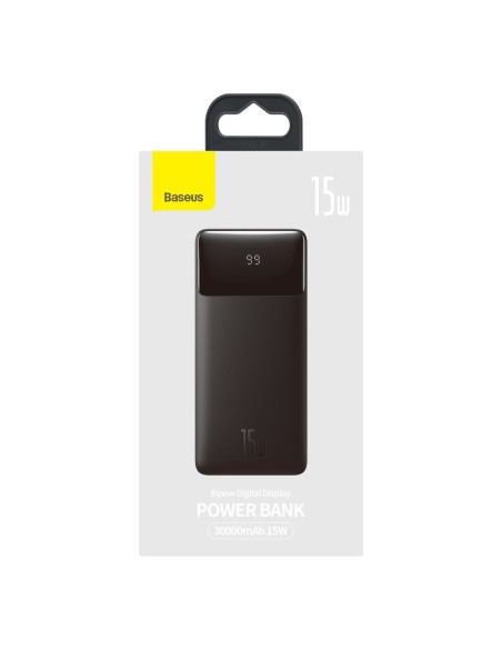 Bipow maitinimo blokas su ekranu 30000mAh USB-A microUSB laidas 0,25m juodas