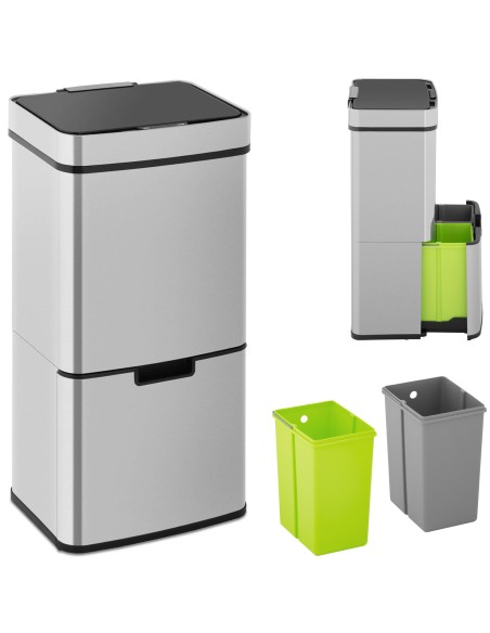 Automatinė bekontaktė šiukšlių dėžė su judesio jutikliu 30 cm - 3 dėžės 72 l Automatinė bekontaktė šiukšlių dėžė su judesio jutikliu 30 cm - 3 dėžės 72 l