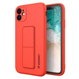 Wozinsky Kickstand Case silikoninis dėklas su stovu iPhone 11 Pro Max raudonas