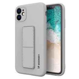 Wozinsky Kickstand Case silikoninis dėklas su stovu iPhone 12 mini pilkas
