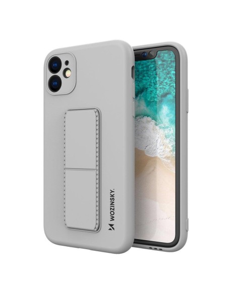 Wozinsky Kickstand Case silikoninis dėklas su stovu iPhone 12 mini pilkas Wozinsky Kickstand Case silikoninis dėklas su stovu iPhone 12 mini pilkas