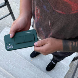 Wozinsky Kickstand Case silikoninis dėklas su stovu iPhone 12 mini pilkas