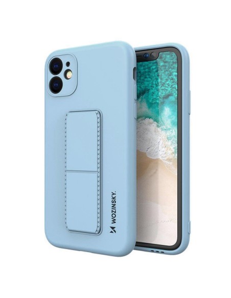 Wozinsky Kickstand Case silikoninis dėklas su stovu iPhone 12 mini šviesiai mėlynai