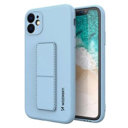 Wozinsky Kickstand Case silikoninis dėklas su stovu iPhone 12 šviesiai mėlynas
