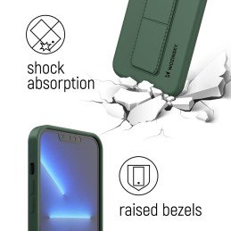Wozinsky Kickstand Case silikoninis dėklas su stovu iPhone 12 Pro, pilkas