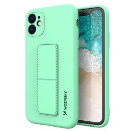 Wozinsky Kickstand Case silikoninis dėklas su stovu iPhone 12 Pro mint